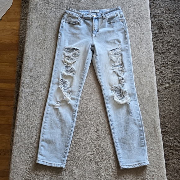 Judy Blue Boyfriend Fit distressed light wash jeans size 5/27 - Picture 3 of 13